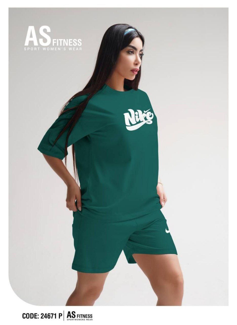ست تیشرت و شلوارک زنانه مدل Nike برند AS Fitness